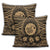 Hawaiian Map Honu Hibiscus Tropic Gold Polynesian Pillow Covers - AH - Polynesian Pride