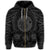 Hawaiian Map Honu Hibiscus Tropic Gray Polynesian Zip Hoodie - Polynesian Pride