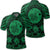 Hawaiian Map Honu Hibiscus Tropic Green Polynesian Polo Shirt Black - Polynesian Pride