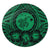 Hawaiian Map Honu Hibiscus Tropic Green Polynesian Round Carpet - AH Round Carpet Luxurious Plush - Polynesian Pride