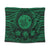 Hawaiian Map Honu Hibiscus Tropic Green Polynesian Tapestry - AH Wall Tapestry Black - Polynesian Pride