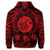 Hawaiian Map Honu Hibiscus Tropic Red Polynesian Zip Hoodie - Polynesian Pride