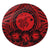 Hawaiian Map Honu Hibiscus Tropic Red Polynesian Round Carpet - AH Round Carpet Luxurious Plush - Polynesian Pride