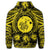 Hawaiian Map Honu Hibiscus Tropic Yellow Polynesian Zip Hoodie - Polynesian Pride