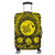 Hawaiian Map Honu Hibiscus Tropic Yellow Polynesian Luggage Covers - AH Black - Polynesian Pride