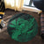 Hawaiian Map Hula Girl Hibiscus Kanaka Polynesian Round Carpet - Green - AH - Polynesian Pride