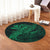 Hawaiian Map Hula Girl Hibiscus Kanaka Polynesian Round Carpet - Green - AH - Polynesian Pride