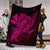 Hawaiian Map Hula Girl Hibiscus Kanaka Polynesian Premium Blankets - Pink - AH - Polynesian Pride