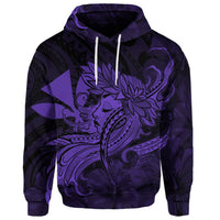 Custom Hawaiian Map Hula Girl Hibiscus Kanaka Polynesian Hoodie Purple - Polynesian Pride