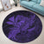 Hawaiian Map Hula Girl Hibiscus Kanaka Polynesian Round Carpet - Purple - AH - Polynesian Pride