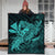 Hawaiian Map Hula Girl Hibiscus Kanaka Polynesian Premium Quilts - Turquoise - AH - Polynesian Pride