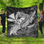 Hawaiian Map Hula Girl Hibiscus Kanaka Polynesian Premium Quilts - White - AH Black - Polynesian Pride