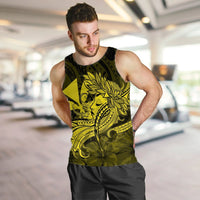 Hawaiian Map Hula Girl Hibiscus Kanaka Polynesian Tank Top - Yellow - AH - Polynesian Pride