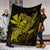 Hawaiian Map Hula Girl Hibiscus Kanaka Polynesian Premium Blankets - Yellow - AH - Polynesian Pride