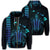 Hawaiian Map Kakau Turtle Polynesian Zip Hoodie Blue Unisex Art - Polynesian Pride