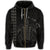 Hawaiian Map Kakau Turtle Polynesian Zip Hoodie Gray - Polynesian Pride