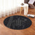 Hawaiian Map Kakau Turtle Polynesian Round Carpet - Gray - AH - Polynesian Pride