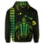 Hawaiian Map Kakau Turtle Polynesian Zip Hoodie Green - Polynesian Pride