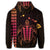 Hawaiian Map Kakau Turtle Polynesian Zip Hoodie Orange - Polynesian Pride