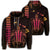 Hawaiian Map Kakau Turtle Polynesian Zip Hoodie Orange Unisex Art - Polynesian Pride