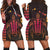 Hawaiian Map Kakau Turtle Polynesian Hoodie Dress - Orange - AH Black - Polynesian Pride