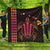 Hawaiian Map Kakau Turtle Polynesian Premium Quilts - Orange - AH Black - Polynesian Pride