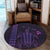 Hawaiian Map Kakau Turtle Polynesian Round Carpet - Purple - AH - Polynesian Pride