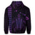 Hawaiian Map Kakau Turtle Polynesian Zip Hoodie Purple - Polynesian Pride