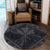 Hawaiian Map Kanaka Hibiscus Gray Polynesian Round Carpet - AH - Polynesian Pride