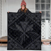 Hawaiian Map Kanaka Hibiscus Gray Polynesian Premium Quilts - AH - Polynesian Pride