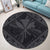 Hawaiian Map Kanaka Hibiscus Gray Polynesian Round Carpet - AH - Polynesian Pride