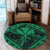 Hawaiian Map Kanaka Hibiscus Green Polynesian Round Carpet - AH - Polynesian Pride