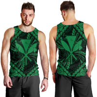 Hawaiian Map Kanaka Hibiscus Green Polynesian Tank Top - AH - Polynesian Pride