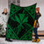 Hawaiian Map Kanaka Hibiscus Green Polynesian Premium Blankets - AH - Polynesian Pride