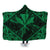 Hawaiian Map Kanaka Hibiscus Green Polynesian Hooded Blanket - AH Hooded Blanket White - Polynesian Pride