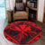 Hawaiian Map Kanaka Hibiscus Red Polynesian Round Carpet - AH - Polynesian Pride