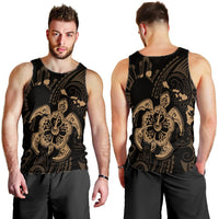 Hawaiian Map Kanaka Hibiscus Turtle Gold Polynesian Tank Top - AH - Polynesian Pride