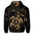 Hawaiian Map Kanaka Hibiscus Turtle Gold Polynesian Zip Hoodie - Polynesian Pride