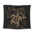 Hawaiian Map Kanaka Hibiscus Turtle Gold Polynesian Tapestry - AH Wall Tapestry Black - Polynesian Pride