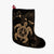 Hawaiian Map Kanaka Hibiscus Turtle Gold Polynesian Christmas Stocking - AH Christmas Stocking 26 X 42 cm Black - Polynesian Pride