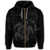 Hawaiian Map Kanaka Hibiscus Turtle Gray Polynesian Zip Hoodie - Polynesian Pride