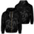 Hawaiian Map Kanaka Hibiscus Turtle Gray Polynesian Zip Hoodie Unisex Art - Polynesian Pride