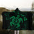 Hawaiian Map Kanaka Hibiscus Turtle Green Polynesian Hooded Blanket - AH - Polynesian Pride