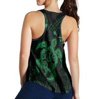 Hawaiian Map Kanaka Hibiscus Turtle Green Polynesian Racerback Tank - AH - Polynesian Pride