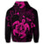 Hawaiian Map Kanaka Hibiscus Turtle Pink Polynesian Zip Hoodie - Polynesian Pride