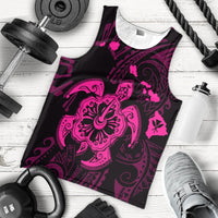 Hawaiian Map Kanaka Hibiscus Turtle Pink Polynesian Tank Top - AH - Polynesian Pride