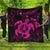 Hawaiian Map Kanaka Hibiscus Turtle Pink Polynesian Premium Quilts - AH Black - Polynesian Pride