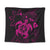 Hawaiian Map Kanaka Hibiscus Turtle Pink Polynesian Tapestry - AH Wall Tapestry Black - Polynesian Pride