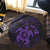 Hawaiian Map Kanaka Hibiscus Turtle Purple Polynesian Round Carpet - AH - Polynesian Pride