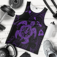 Hawaiian Map Kanaka Hibiscus Turtle Purple Polynesian Tank Top - AH - Polynesian Pride
